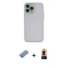 MARSİLYAN™- iPhone 13 Pro Max Kılıf Ahenk Çizgi Serisi - Şeffaf Maxco Cam Ekran Koruyucu + Gökkuşağı Shine Kamera Lens Koruma Cam