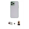 MARSİLYAN™- iPhone 13 Pro Max Kılıf Ahenk Çizgi Serisi - Şeffaf Maxco Cam Ekran Koruyucu + Rainbow Kamera Lens Koruma Cam - KI