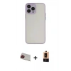 MARSİLYAN™- iPhone 13 Pro Max Kılıf Ahenk Çizgi Serisi - Şeffaf Maxco Cam Ekran Koruyucu + Rainbow Kamera Lens Koruma Cam - KI