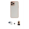 MARSİLYAN™- iPhone 13 Pro Max Kılıf Ahenk Çizgi Serisi - Şeffaf Maxco Cam Ekran Koruyucu + Pers Alüminyum Kamera Lens - LT