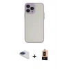 MARSİLYAN™- iPhone 13 Pro Max Kılıf Ahenk Çizgi Serisi - Şeffaf Maxco Cam Ekran Koruyucu + Pers Alüminyum Kamera Lens - LT