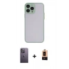 MARSİLYAN™- iPhone 13 Pro Max Kılıf Ahenk Çizgi Serisi - Şeffaf Maxco Cam Ekran Koruyucu + Neon Fosforlu Kamera Lens - BZ