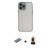 MARSİLYAN™- iPhone 13 Pro Max Kılıf Ahenk Çizgi Serisi - Şeffaf Maxco Cam Ekran Koruyucu + Renkli Kamera Lens Koruma Cam - PE