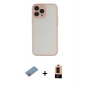 MARSİLYAN™- iPhone 13 Pro Max Kılıf Ahenk Çizgi Serisi - Şeffaf Maxco Cam Ekran Koruyucu + Shine Kamera Lens Koruma Cam - PE