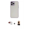 MARSİLYAN™- iPhone 13 Pro Max Kılıf Ahenk Çizgi Serisi - Şeffaf Maxco Cam Ekran Koruyucu + Pers Alüminyum Kamera Lens - KI