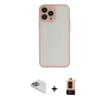 MARSİLYAN™- iPhone 13 Pro Max Kılıf Ahenk Çizgi Serisi - Şeffaf Maxco Cam Ekran Koruyucu + Pers Alüminyum Kamera Lens - SABE