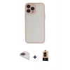 MARSİLYAN™- iPhone 13 Pro Max Kılıf Ahenk Çizgi Serisi - Şeffaf Maxco Cam Ekran Koruyucu + Pers Alüminyum Kamera Lens - GI