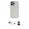 MARSİLYAN™- iPhone 13 Pro Max Kılıf Ahenk Çizgi Serisi - Şeffaf Maxco Cam Ekran Koruyucu + Pers Alüminyum Kamera Lens - GI