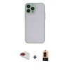 MARSİLYAN™- iPhone 13 Pro Max Kılıf Ahenk Çizgi Serisi - Şeffaf Maxco Cam Ekran Koruyucu + Pers Alüminyum Kamera Lens - KI