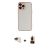 MARSİLYAN™- iPhone 13 Pro Max Kılıf Ahenk Çizgi Serisi - Şeffaf Maxco Cam Ekran Koruyucu + Pers Alüminyum Kamera Lens - KI