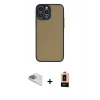 MARSİLYAN™- iPhone 13 Pro Max Kılıf Ahenk Çizgi Serisi - Şeffaf Maxco Cam Ekran Koruyucu + Pers Alüminyum Kamera Lens - SABE