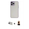 MARSİLYAN™- iPhone 13 Pro Max Kılıf Ahenk Çizgi Serisi - Şeffaf Maxco Cam Ekran Koruyucu + Rainbow Kamera Lens Koruma Cam - MR