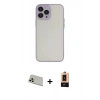 MARSİLYAN™- iPhone 13 Pro Max Kılıf Ahenk Çizgi Serisi - Şeffaf Maxco Cam Ekran Koruyucu + Rainbow Kamera Lens Koruma Cam - REGD