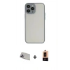 MARSİLYAN™- iPhone 13 Pro Max Kılıf Ahenk Çizgi Serisi - Şeffaf Maxco Cam Ekran Koruyucu + Rainbow Kamera Lens Koruma Cam - MR