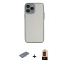 MARSİLYAN™- iPhone 13 Pro Max Kılıf Ahenk Çizgi Serisi - Şeffaf Maxco Cam Ekran Koruyucu + Renkli Kamera Lens Koruma Cam - SI