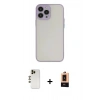 MARSİLYAN™- iPhone 13 Pro Max Kılıf Ahenk Çizgi Serisi - Şeffaf Maxco Cam Ekran Koruyucu + Shine Kamera Lens - GD