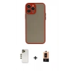 MARSİLYAN™- iPhone 13 Pro Max Kılıf Ahenk Çizgi Serisi - Şeffaf Maxco Cam Ekran Koruyucu + Shine Kamera Lens - GD