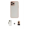 MARSİLYAN™- iPhone 13 Pro Max Kılıf Ahenk Çizgi Serisi - Şeffaf Maxco Cam Ekran Koruyucu + Shine Kamera Lens - GD