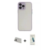 MARSİLYAN™- iPhone 13 Pro Max Kılıf Ahenk Çizgi Serisi - Şeffaf Pasifik Cam Ekran Koruyucu + Rainbow Kamera Lens Koruma Cam - BZ