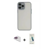 MARSİLYAN™- iPhone 13 Pro Max Kılıf Ahenk Çizgi Serisi - Şeffaf Pasifik Cam Ekran Koruyucu + Pers Alüminyum Kamera Lens - GI