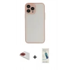 MARSİLYAN™- iPhone 13 Pro Max Kılıf Ahenk Çizgi Serisi - Şeffaf Pasifik Cam Ekran Koruyucu + Pers Alüminyum Kamera Lens - KI