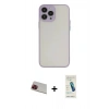 MARSİLYAN™- iPhone 13 Pro Max Kılıf Ahenk Çizgi Serisi - Şeffaf Pasifik Cam Ekran Koruyucu + Rainbow Kamera Lens Koruma Cam - KI