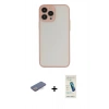 MARSİLYAN™- iPhone 13 Pro Max Kılıf Ahenk Çizgi Serisi - Şeffaf Pasifik Cam Ekran Koruyucu + Renkli Kamera Lens Koruma Cam - MI