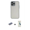 MARSİLYAN™- iPhone 13 Pro Max Kılıf Ahenk Çizgi Serisi - Şeffaf Pasifik Cam Ekran Koruyucu + Renkli Kamera Lens Koruma Cam - MI