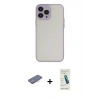 MARSİLYAN™- iPhone 13 Pro Max Kılıf Ahenk Çizgi Serisi - Şeffaf Pasifik Cam Ekran Koruyucu + Pembe Renkli Kamera Lens Koruma Cam