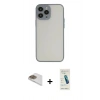 MARSİLYAN™- iPhone 13 Pro Max Kılıf Ahenk Çizgi Serisi - Şeffaf Pasifik Cam Ekran Koruyucu + Pers Alüminyum Kamera Lens - GD