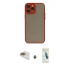 MARSİLYAN™- iPhone 13 Pro Max Kılıf Ahenk Çizgi Serisi - Şeffaf Pasifik Cam Ekran Koruyucu + Pers Alüminyum Kamera Lens - GD