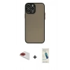 MARSİLYAN™- iPhone 13 Pro Max Kılıf Ahenk Çizgi Serisi - Şeffaf Pasifik Cam Ekran Koruyucu + Pers Alüminyum Kamera Lens - KI