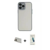 MARSİLYAN™- iPhone 13 Pro Max Kılıf Ahenk Çizgi Serisi - Şeffaf Pasifik Cam Ekran Koruyucu + Rainbow Kamera Lens Koruma Cam - REGD