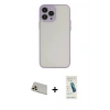 MARSİLYAN™- iPhone 13 Pro Max Kılıf Ahenk Çizgi Serisi - Şeffaf Pasifik Cam Ekran Koruyucu + Rainbow Kamera Lens Koruma Cam - REGD