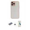 MARSİLYAN™- iPhone 13 Pro Max Kılıf Ahenk Çizgi Serisi - Şeffaf Pasifik Cam Ekran Koruyucu + Renkli Kamera Lens Koruma Cam - SI