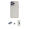 MARSİLYAN™- iPhone 13 Pro Max Kılıf Ahenk Çizgi Serisi - Şeffaf Pasifik Cam Ekran Koruyucu + Renkli Kamera Lens Koruma Cam - YL