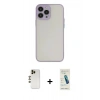 MARSİLYAN™- iPhone 13 Pro Max Kılıf Ahenk Çizgi Serisi - Şeffaf Pasifik Cam Ekran Koruyucu + Shine Kamera Lens - GD