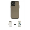 MARSİLYAN™- iPhone 13 Pro Max Kılıf Ahenk Çizgi Serisi - Şeffaf Pasifik Cam Ekran Koruyucu + Shine Kamera Lens - GD