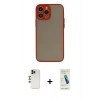 MARSİLYAN™- iPhone 13 Pro Max Kılıf Ahenk Çizgi Serisi - Şeffaf Pasifik Cam Ekran Koruyucu + Shine Kamera Lens - GD