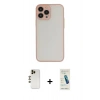 MARSİLYAN™- iPhone 13 Pro Max Kılıf Ahenk Çizgi Serisi - Şeffaf Pasifik Cam Ekran Koruyucu + Shine Kamera Lens - GD