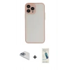 MARSİLYAN™- iPhone 13 Pro Max Kılıf Ahenk Çizgi Serisi - Şeffaf Pasifik Cam Ekran Koruyucu + Sierra Blue Pers Alüminyum Kamera Lens