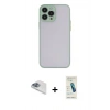 MARSİLYAN™- iPhone 13 Pro Max Kılıf Ahenk Çizgi Serisi - Şeffaf Pasifik Cam Ekran Koruyucu + Sierra Blue Pers Alüminyum Kamera Lens