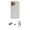 MARSİLYAN™- iPhone 13 Pro Max Kılıf Ahenk Çizgi Serisi - Şeffaf Pasifik Cam Ekran Koruyucu + Renkli Kamera Lens Koruma Cam - TU
