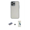 MARSİLYAN™- iPhone 13 Pro Max Kılıf Ahenk Çizgi Serisi - Şeffaf Pasifik Cam Ekran Koruyucu + Renkli Kamera Lens Koruma Cam - TU