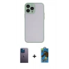 MARSİLYAN™- iPhone 13 Pro Max Kılıf Ahenk Çizgi Serisi - Siyah 18D Cam Ekran Koruyucu + Neon Fosforlu Kamera Lens - MI