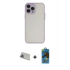 MARSİLYAN™- iPhone 13 Pro Max Kılıf Ahenk Çizgi Serisi - Siyah 18D Cam Ekran Koruyucu + Rainbow Kamera Lens Koruma Cam - MR