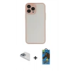 MARSİLYAN™- iPhone 13 Pro Max Kılıf Ahenk Çizgi Serisi - Siyah 18D Cam Ekran Koruyucu + Pers Alüminyum Kamera Lens - SABE