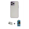 MARSİLYAN™- iPhone 13 Pro Max Kılıf Ahenk Çizgi Serisi - Siyah 18D Cam Ekran Koruyucu + Rainbow Kamera Lens Koruma Cam - BZ