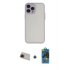 MARSİLYAN™- iPhone 13 Pro Max Kılıf Ahenk Çizgi Serisi - Siyah 18D Cam Ekran Koruyucu + Rainbow Kamera Lens Koruma Cam - KI