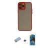 MARSİLYAN™- iPhone 13 Pro Max Kılıf Ahenk Çizgi Serisi - Siyah 18D Cam Ekran Koruyucu + Shine Kamera Lens Koruma Cam - MI